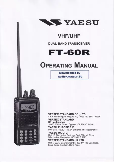 Bedienungsanleitung-Operating Instructions für Yaesu FT-60 R