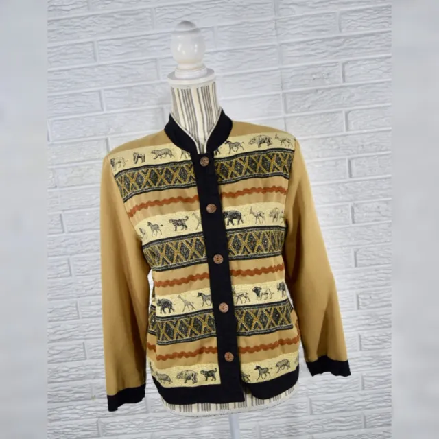 VINTAGE STONEBRIDGE SAFARI Animals Top Shirt Light Jacket $23.79 - PicClick