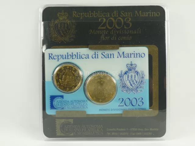 *** EURO KMS SAN MARINO 2003 MINI - KIT Coin Set 20 and 50 Cent Mini Kit