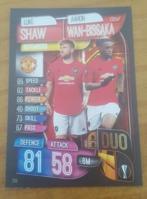 LUKE SHAW Aaron Wan-Bissaka Manchester United Duo Match Attax 19
