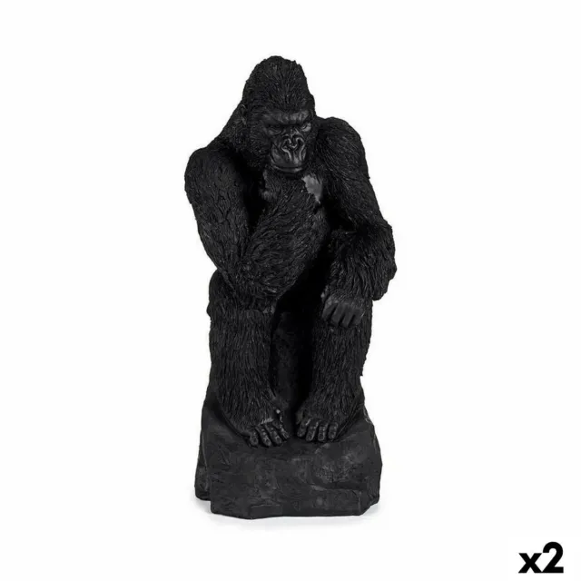 Figura Decorativa Gorila Negro 20 x 45 x 20 cm [2 Unidades]