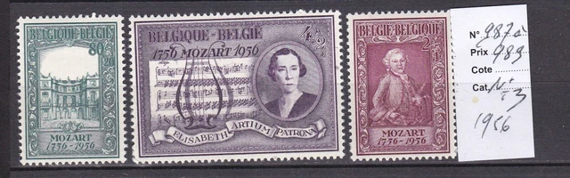 BELGIQUE 1956 N°987 à 989-N*TB-VOIR SCAN-B527