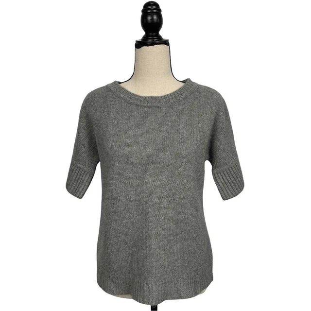 Talbots Grey Short Sleeve 100% Cashmere Sweater Small Petite