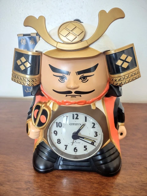 VINTAGE RHYTHM (CITIZEN) Samurai Talking Alarm Clock Japan~Works $90.00