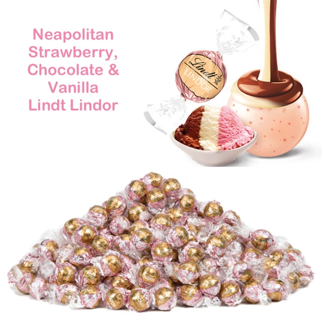 LINDT LINDOR NEAPOLITAN WHITE CHOCOLATE TRUFFLES IMPORTED not available