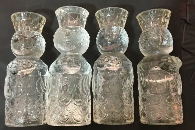 4x  Björn Wiinblad Rosenthal Glas Kerzenhalter Könige usw. H14,8cm /123.2