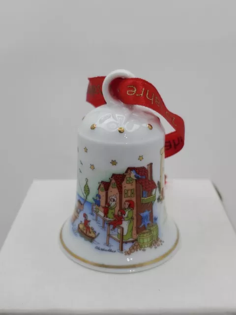 Hutschenreuther Porcelain Christmas Bell Ornament Germany Hanseatic Town Theme