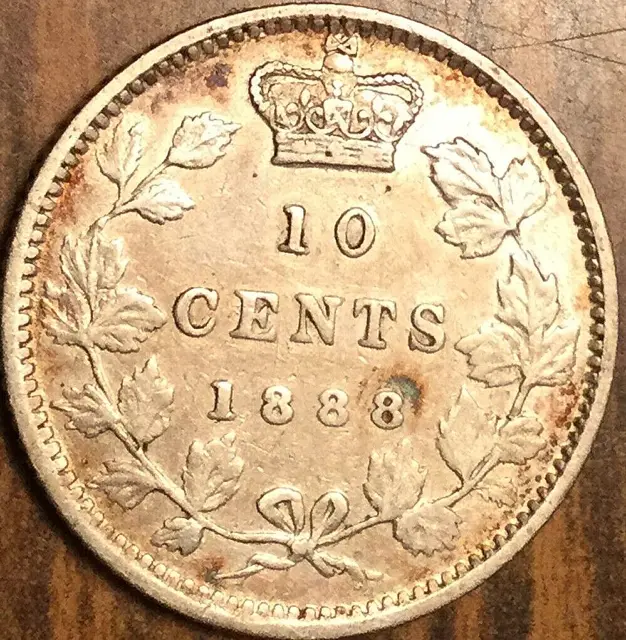 1888 Canada Silver 10 Cents Coin