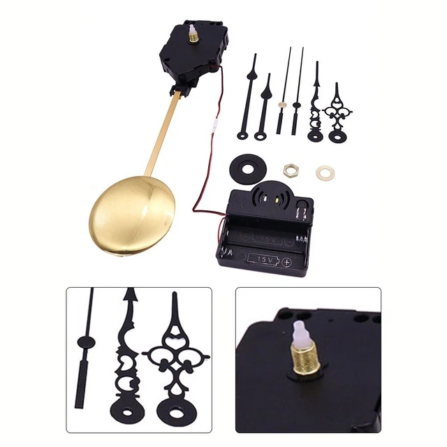 Amdonalo Kit movimenti orologio, meccanismo orologio con lancette movimento orologio parti di ricambio motore fai da te, lunghezza albero 13 mm, filettatura 6 mm