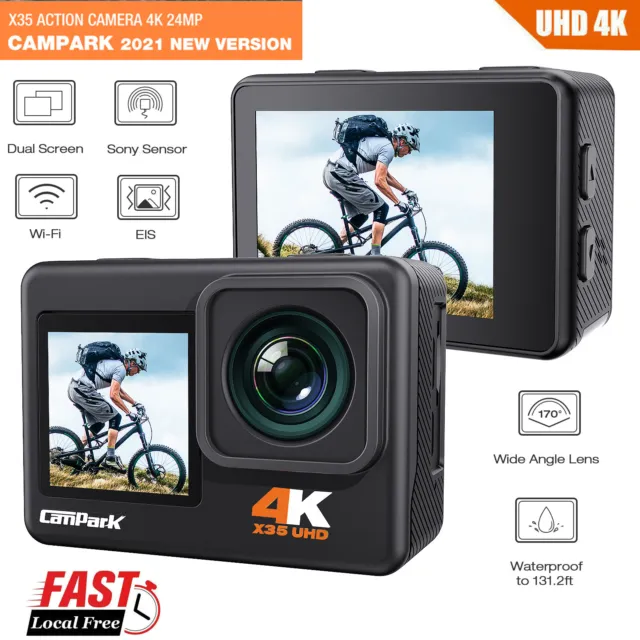 Campark 4K Sony Sports Aktion Cam 24MP Dual Screen EIS WIFI Unterwasserkamera