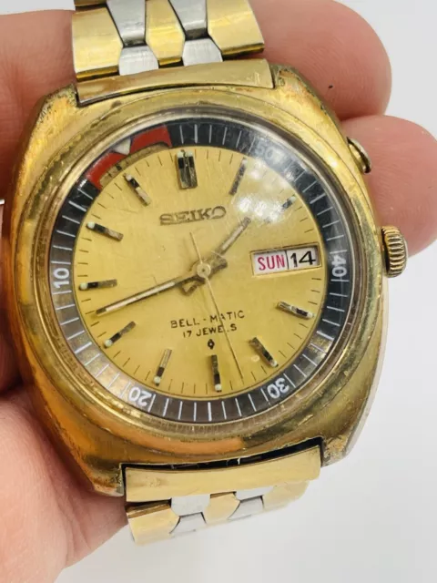 Seiko Vintage Bellmatic Japon Plaqué Or Automatique 4006-6030 Alarm Montre Homme 3