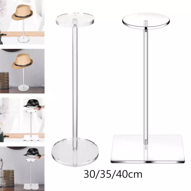 Acrylic Hat Stand Wig Display Rack Clear Hat Holder Organizer Wig Holder Round