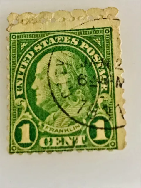 Timbre  rare USA Benjamin Franklin 1 cent (11) Imparfait et Oblitéré 