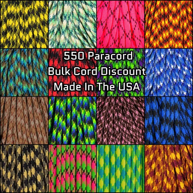 WEST COAST PARACORD - 550 Paracord - Multicolor Styles - 100 Feet - USA  Made $13.99 - PicClick