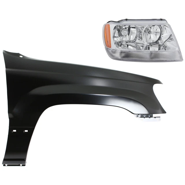 Headlight Driving Head light Headlamp Kit Passenger Right Side Hand for Jeep