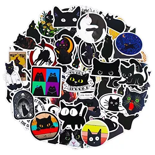 100pcs schwarze Katzen Aufkleber6cm/2.36in niedliche schwarze Katzen Aufkle...