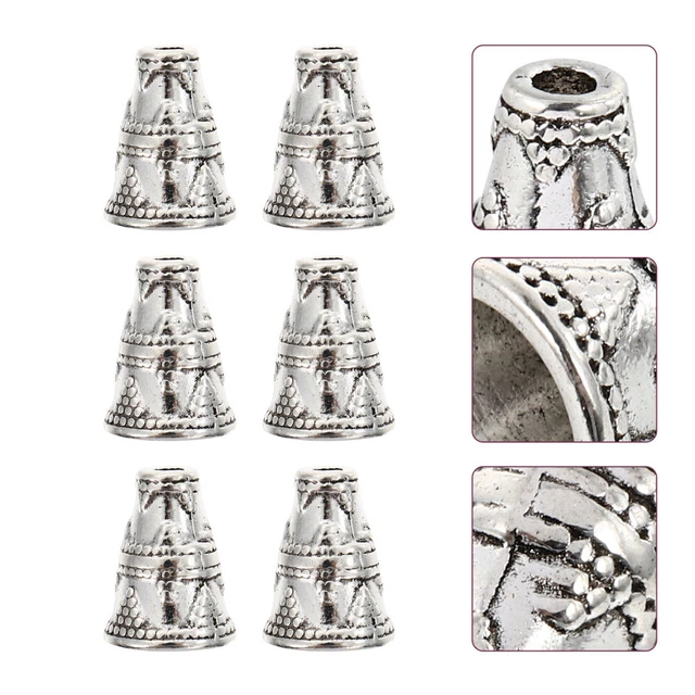 50 piezas Portaperlas Plata Tibetana Llavero