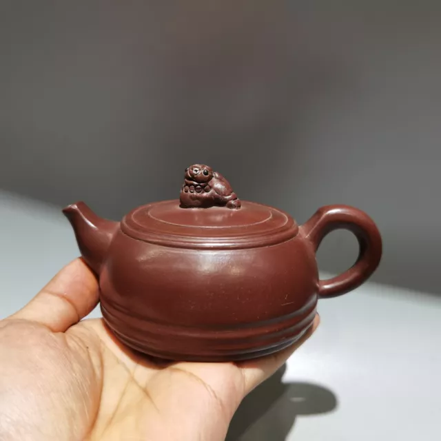 Yixing Zisha Purple clay pot handmade Circular line Kung Fu Tea Health Teapot