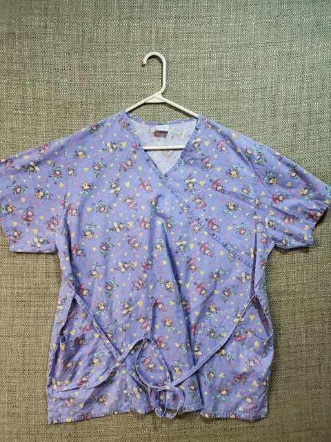 Women's Patterned Scrub top Extra Large Fariy Godmother Pattern