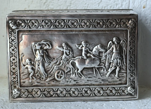 Bol et boîte en métal plaqué argent des années 1960 par Christofle - En