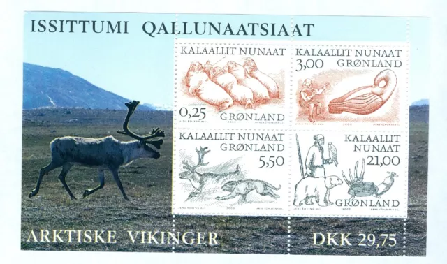 Greenland. 2000 Souvenir Sheet Mnh. Arctic Vikings # 2. Sc# 361A.Engr: Kuhlmann