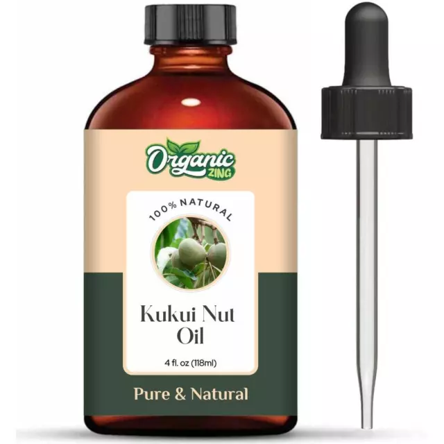 Organic Zing Kukui Nut 100% Pure & Natural Carrier Oil - {118ml/3.99 Fl Oz}