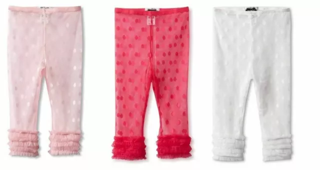 Mud Pie Spring Girl Pink Polka Dot Lace Capri Leggings 361009 - Choose Size