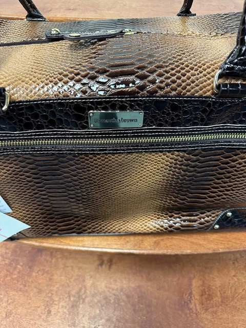 New Samantha Brown Rolling Ombre Wheeled Weekender Golden Rod/Brown 3