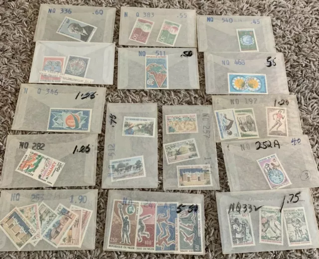 Amazing Lot Of Niger Mnh Stamps In Glassines Mint Never Hinged
