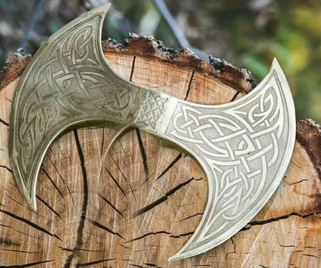 Double bit axe Head Hand forged High carbon steel handmade Viking Axe Gift