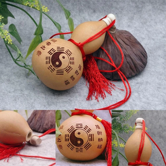 1 PIEZA Botella de Agua Portátil de Calabaza Natural Vino Medicina Escultura C9C3 Calabaza M4P6