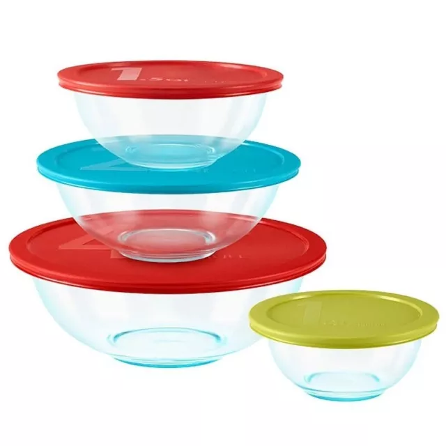 8-Piece Glass Mixing Bowl, Dishwasher, Microwave and Freezer Safe