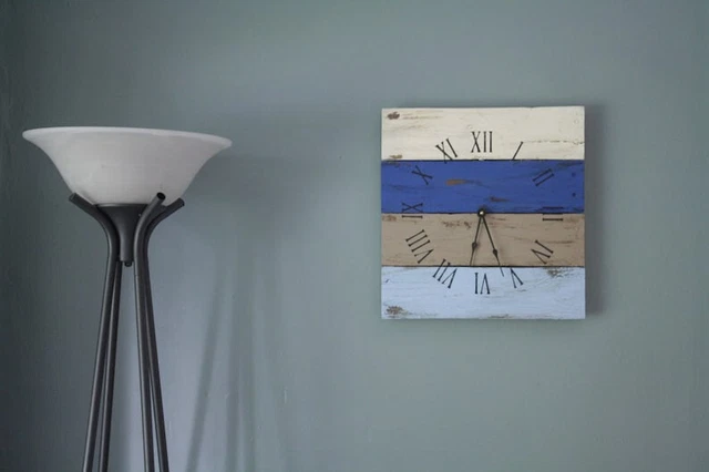 STYLE ANTIQUE BOIS Horloge Murale pour Plage Maison Ou Côtier Chic