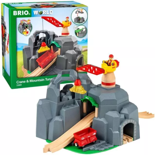 BRIO World Crane and Mountain Tunnel Train Set Accessories for Kids Age 3 Years 3