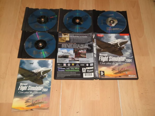 Microsoft Flight Simulator 2004 Cien Años De Aviacion Para Pc 4 Disc Buen Estado