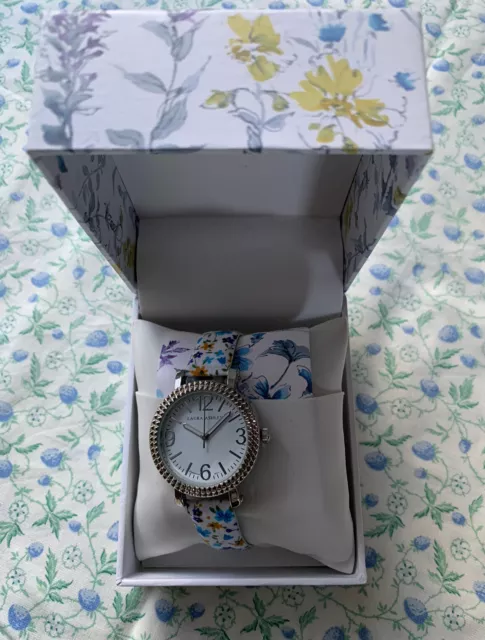 Laura Ashley Women’s Floral Strap Watch New
