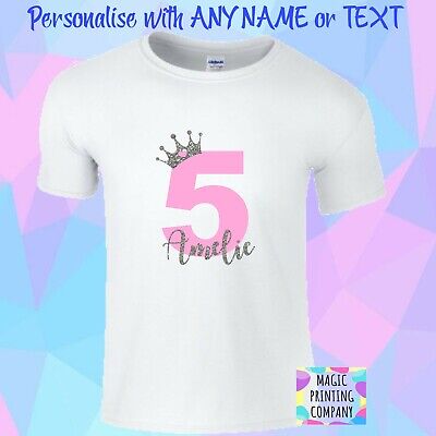 Personalised 1st 2nd 3rd 4th 5th 6th Birthday T-Shirt Outfit Dress Girls Cake