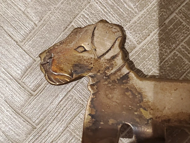 Unusual Vtg Metal Fox Terrier Dog Knife Rest