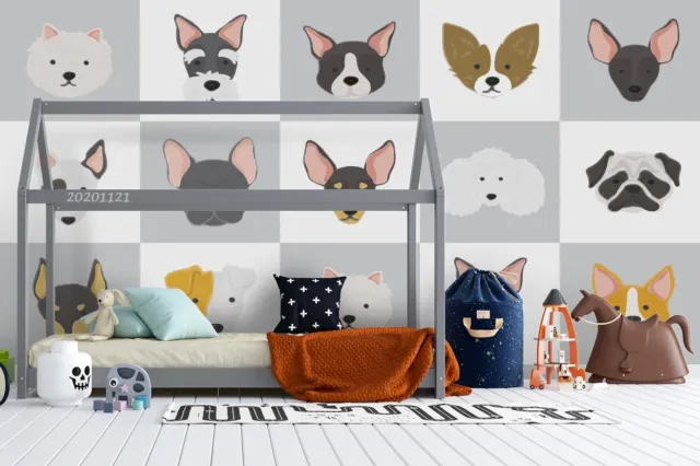 3D Cartoon Animal Dog Cute Wallpaper Wall Murals Removable Wallpaper 720