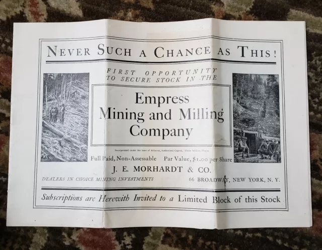 Antique Empress Mining & Milling Co. Big Creek Mining Dist. Idaho Stock Brochure