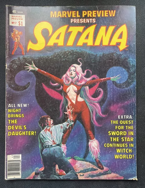 Marvel Preview #7 (Satana) 1st App. Rocket Raccoon Guardians Magazine 1975🔥