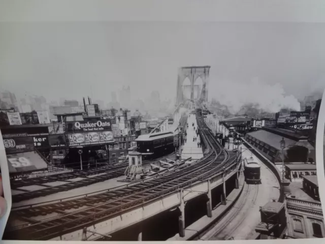 1903 Brooklyn Bridge Subway Trolley NYC New York City Photo