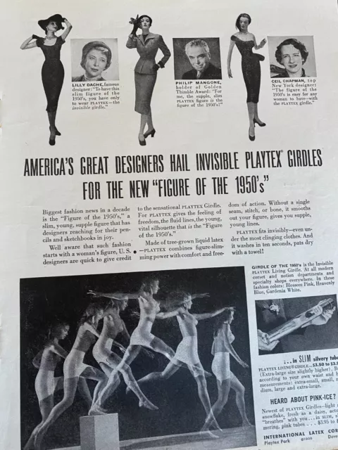 Vintage 1941 PLAYTEX Living Girdle Women's Fashion Lingerie Ephemera Print  Ad