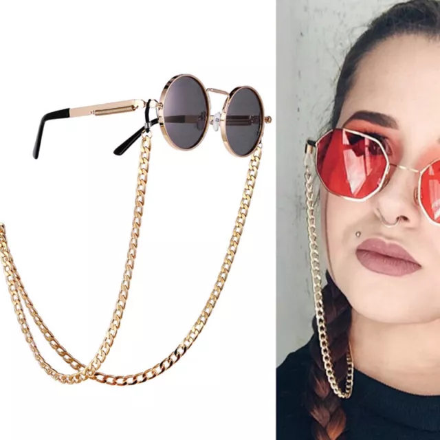Gold Sunglasses Hip Hop Strap Necklace Eyeglass Glasses Chain Cord Reading -xd
