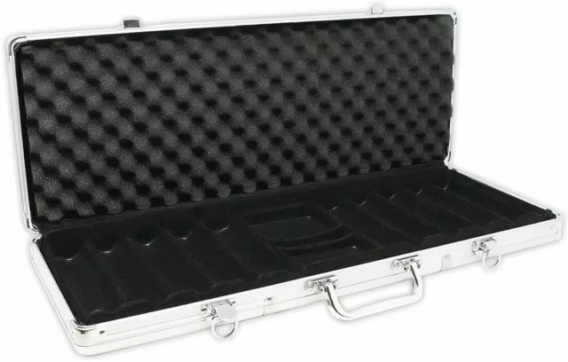 Scratch and Dent Discounted DA VINCI Aluminum Poker Chip Case, holds 500 chips