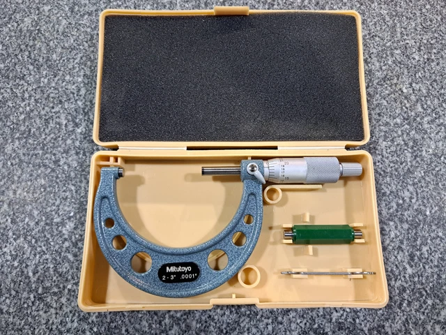Mitutoyo No. 103-217 Micrometer 2-3in .0001in Ratchet Stop