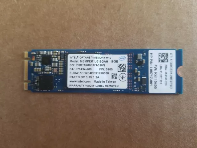 Intel Optane Memory M10 16GB NVMe PCIe M.2 2280 HP 925507-001 MEMPEK1J016GAH