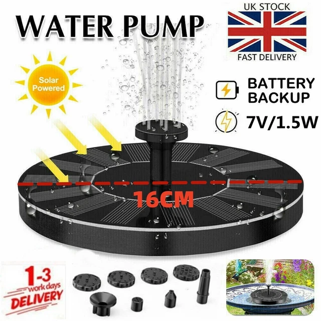 SOLAR FOUNTAIN FLOATING Pump Water Feature Garden Pool Bird Bath Pond