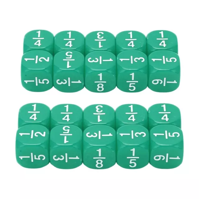 Set di dadi didattici, 20 pz set classe dadi frazione acrilico, 6 lati Math2269