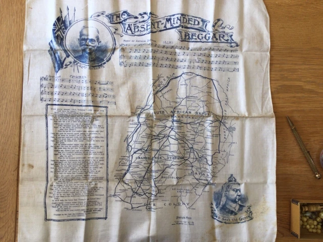 ANTIQUE BOER WAR MAP of South Africa - The Absent Minded Beggar ...